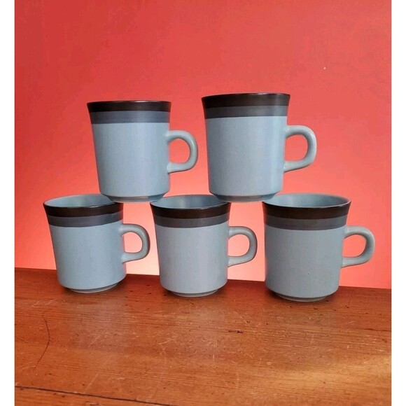Arrowstone Navajo Blue By Kasuga Japan 5 Cups and 7 Saucers Coffee Tea Mugs EUC - Picture 3 of 9